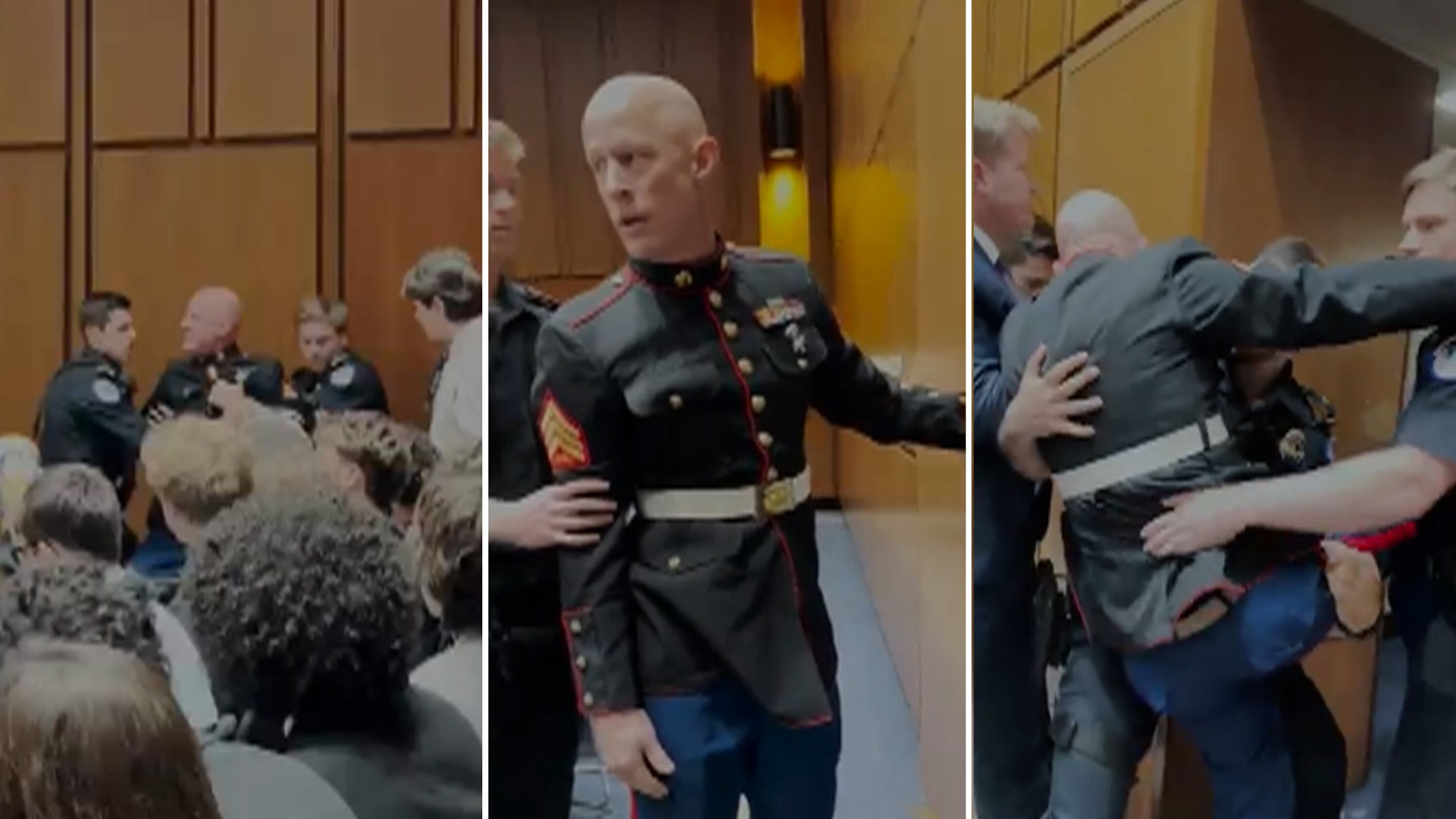 ‘No one wants to fight for Israel!’: Anti-war protester dragged out of U.S.  senate hearing