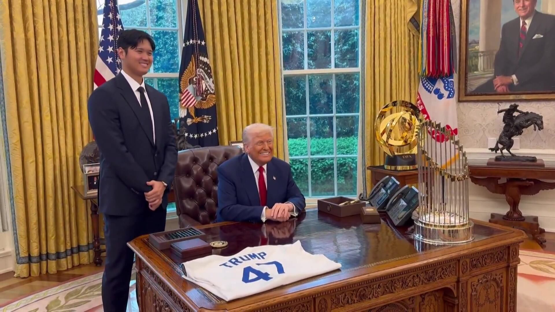 ‘It’s a great honour’: U.S. President Trump meets with Dodgers star Shohei  Ohtani